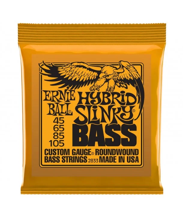 Ernie Ball 2833Jeu de cordes Hybrid Slinky Bass 45-105 Populaire