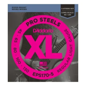 Acheter En Ligne D‘addario EPS170-5Jeu de 5 cordes Basse Prosteel 45-130