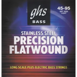 Vente Flash GHS 3025Jeu de cordes Flat Précision basse filé plat Light 45-95 STAINLESS STEEL