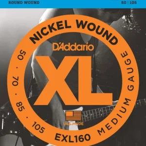 Jusqu'à Épuisement Des Stocks D‘addario EXL160Jeu de cordes Basse XL Medium 50-105 filé rond nickel