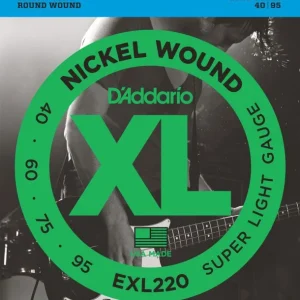 D‘addario EXL220Jeu de cordes Basse XL Super-soft 40-95 filé rond nickel Bon Plan