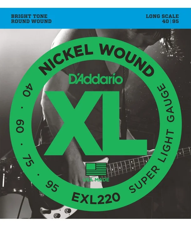 D‘addario EXL220Jeu de cordes Basse XL Super-soft 40-95 filé rond nickel Bon Plan