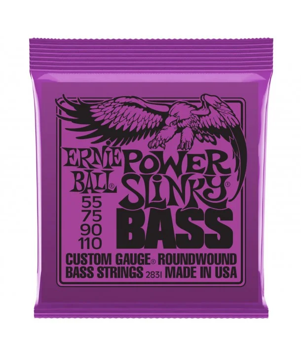 Ernie Ball 2831Jeu de cordes Power Slinky Bass 55-110 Satisfait Ou Remboursé