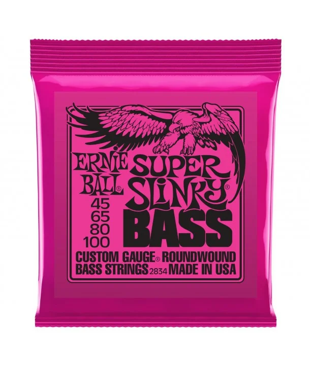 Ernie Ball 2834Jeu de cordes Super Slinky Bass 45-100 Prix Choc