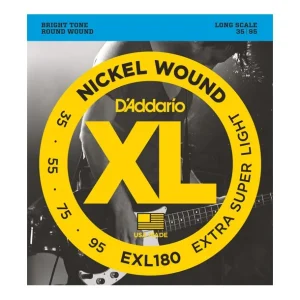 Commander Vite D‘addario EXL180Jeu de cordes Basse XL Extra-super soft 35-95 filé rond nickel