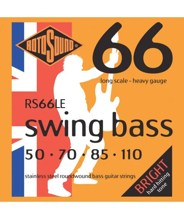 Rotosound RS66LEJeu de cordes Swing Bass Heavy 50-110 filé rond STAINLESS STEEL Achetez Aujourd'hui