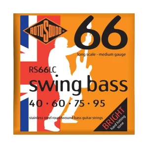 Rotosound RS66LCJeu de cordes Swing Bass Médium 40-95 filé rond STAINLESS STEEL Top Vente