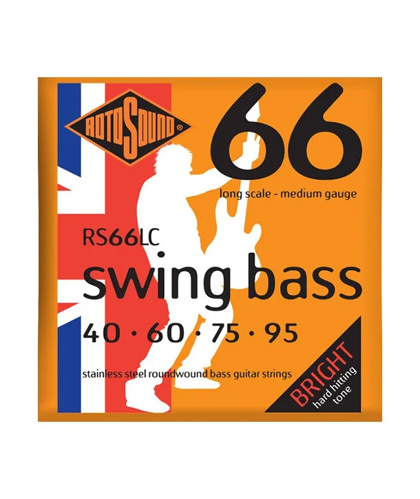 Rotosound RS66LCJeu de cordes Swing Bass Médium 40-95 filé rond STAINLESS STEEL Top Vente