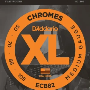 D‘addario ECB82Jeu de cordes Chrome basse filé plat Regular 50-105 Bon Plan