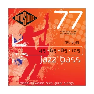 Jusqu'à Épuisement Des Stocks Rotosound RS77ELJeu de cordes Jazz Bass filé plat Diapason Extra-Long 45-105