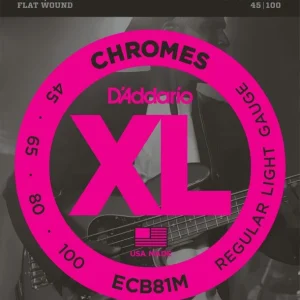 D‘addario ECB81MJeu de cordes basse chrome file plat soft 45-100 Medium Scale Prix Bas