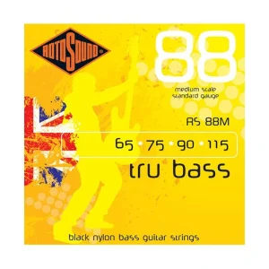 Bon Marché Rotosound RS88MJeu de cordes basse Tru Bass filé plat black nylon 65-115 medium scale