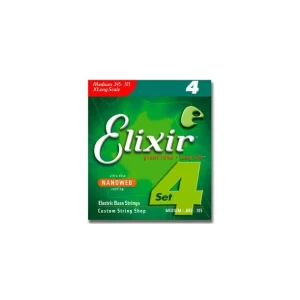 Elixir 14087Jeu de cordes Nanoweb Basse Extra-long scale Médium 45-105 Prix Promo