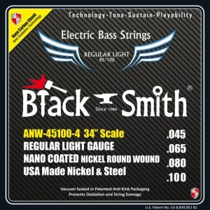 Solde Black Smith ANW-45100-4-34Jeu de cordes Basse AOT Coated Nickel Regular light 40-100 Long scale