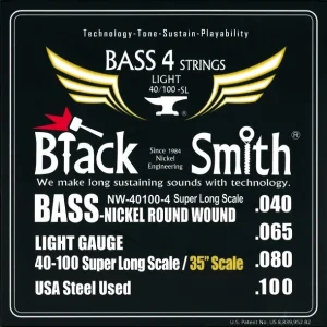 Pas Cher Black Smith NW-40100-4-35Jeu de cordes Basse Filé rond Nickel Light 40-100 Super long scale