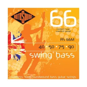 Expédition Rapide Rotosound RS66MJeu de cordes Swing Bass 40-90 filé rond STAINLESS STEEL Diapason moyen