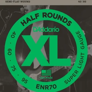 D‘addario ENR70Jeu de cordes basse nickel file demi-rond super light 40-95 Meilleur Choix