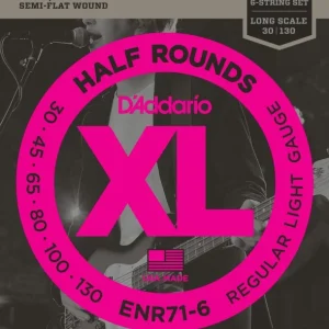 D‘addario ENR71-6Jeu de 6 cordes basse nickel file demi-rond regular light 30-130 Remise