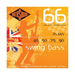 Meilleur Prix Rotosound RS66SJeu de cordes Swing Bass 40-90 filé rond STAINLESS STEEL Diapason court