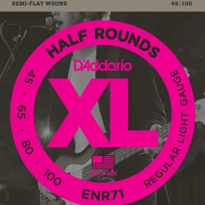 D‘addario ENR71Jeu de cordes basse nickel file demi-rond regular light 45-100 Haute Qualité