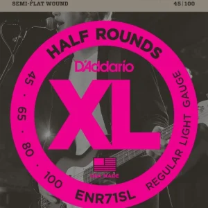 Remise D‘addario ENR71SLJeu de cordes basse nickel file demi-rond regular light 45-100 Super long scale