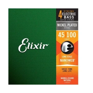 Nouvel Arrivage Elixir 14502Jeu de Cordes Nanoweb Basse Acoustique Light 45-100 4 cordes