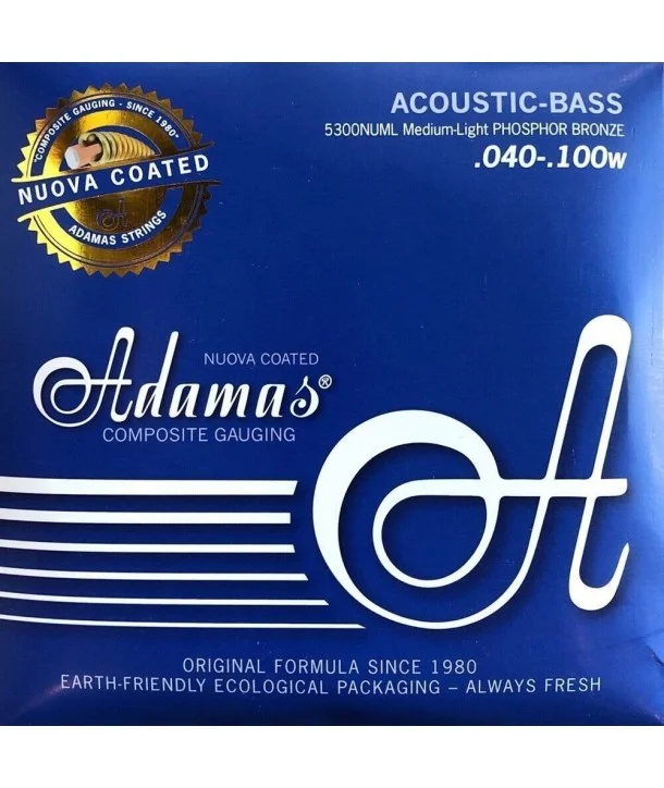 Adamas 5300NU-MLCordes pour basse acoustique phosphore bronze coated medium light 40-100 Seulement Aujourd'hui