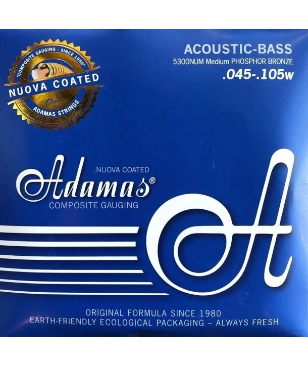 Adamas 5300NU-MCordes pour basse acoustique phosphore bronze coated medium 45-105 Paiement Sécurisé