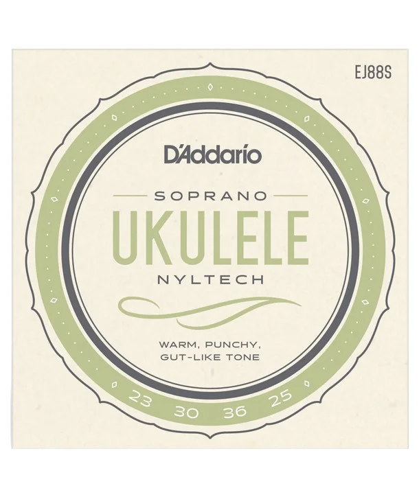 D‘addario EJ88SJeu de cordes pour Ukulélé Soprano Nyltech en Nylon naturel Dernier Modèle