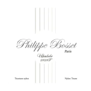 Remise Philippe Bosset UKU2828TJeu de 4 cordes Ukulele Soprano/Ténor Nylon titane
