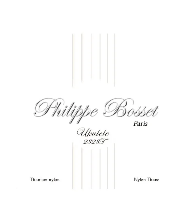 Remise Philippe Bosset UKU2828TJeu de 4 cordes Ukulele Soprano/Ténor Nylon titane