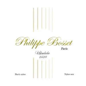 Philippe Bosset UKU2428Jeu de 4 cordes Ukulele Concert Nylon noir Offre Du Jour
