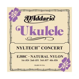 Offre Du Jour D‘addario EJ88CJeu de cordes pour Ukulélé Concert Nyltech en Nylon naturel