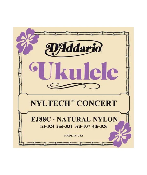 Offre Du Jour D‘addario EJ88CJeu de cordes pour Ukulélé Concert Nyltech en Nylon naturel