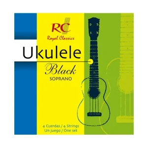 RC Strings UBS80Jeu de 4 cordes Ukulele Black Soprano Nouveauté