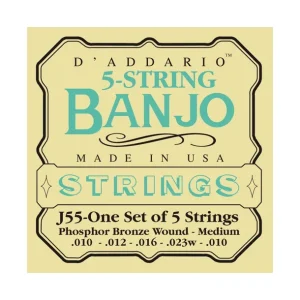 D‘addario EJ55Jeu de cordes pour pour Banjo 5 Cordes Phosphore Bronze Medium Bon Marché