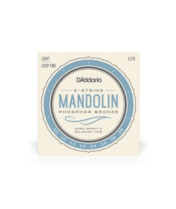 D‘addario EJ73Jeu de 8 cordes pour Mandoline en phosphore bronze Light Haute Qualité