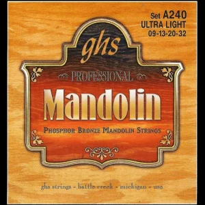 Meilleur Choix GHS A240Jeu de cordes pour Mandoline Phosphore Bronze Ultra light