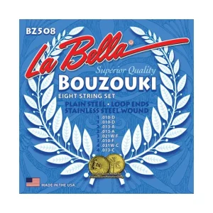 Vente Flash La Bella BZ508Jeu de 8 cordes à boucle pour Bouzouki