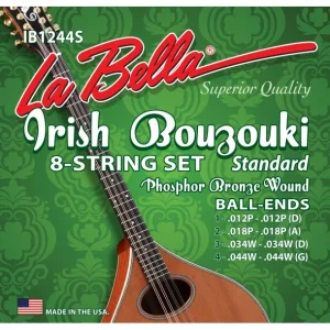 La Bella IB1244SJeu de 8 cordes à boule pour Bouzouki Irlandais Achetez Aujourd'hui