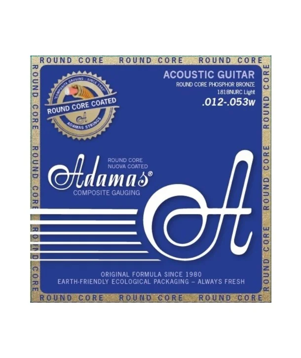Adamas 1818NURCJeu de cordes pour guitare acoustique Adamas Nuova Phosphor bronze Coated réedition Tension Légère Réedition historique Retour Gratuit