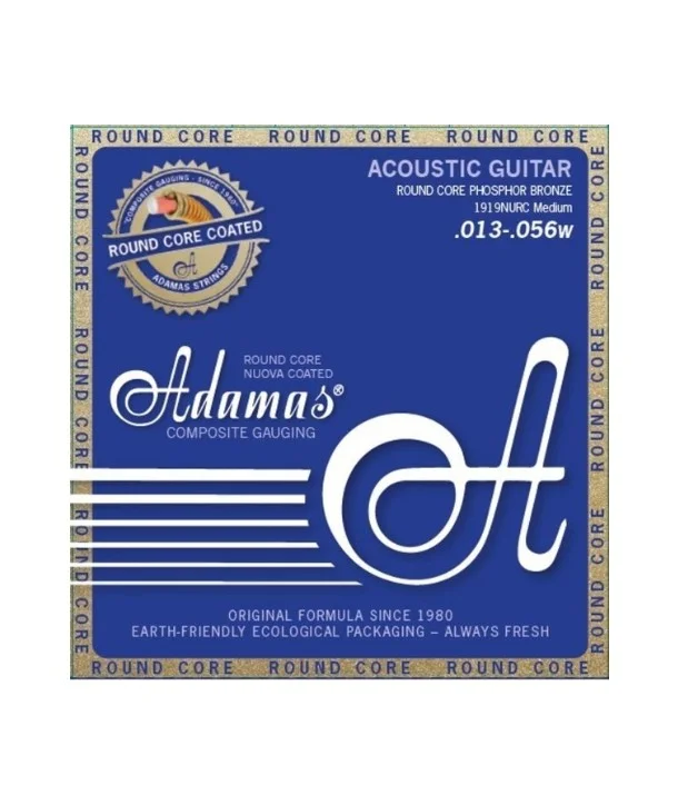 Adamas 1919NURCJeu de cordes pour guitare acoustique Adamas Nuova Phosphor bronze Coated réedition Tension moyenne Réedition historique Marque