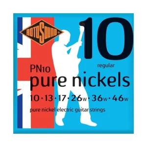 Haute Qualité Rotosound PN10Jeu de cordes électriques Roto Blue Pure Nickels Regular 10-46