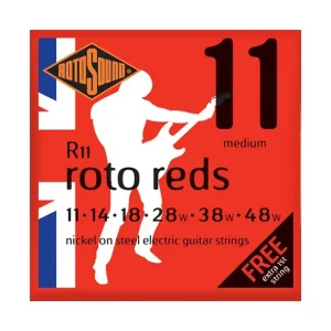 Promotion Rotosound R11Jeu de cordes électriques Roto Reds Medium Nickel 11-48