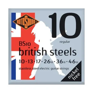 Authentique Rotosound BS10Jeu de cordes électriques British Steels Regular 10-46