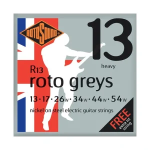 Must-Have Rotosound R13Jeu de cordes électriques Roto Greys Heavy Nickel 13-54