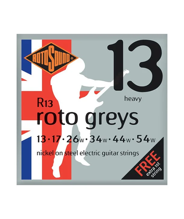 Must-Have Rotosound R13Jeu de cordes électriques Roto Greys Heavy Nickel 13-54