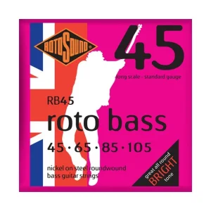 Rotosound RB45Jeu de cordes Basse Roto Bass Regular 45-105 filé rond NICKEL Satisfait Ou Remboursé