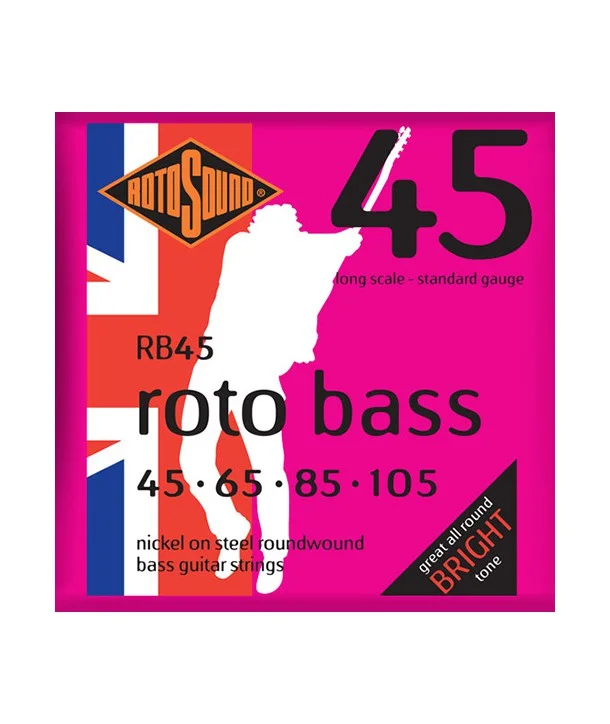 Rotosound RB45Jeu de cordes Basse Roto Bass Regular 45-105 filé rond NICKEL Satisfait Ou Remboursé