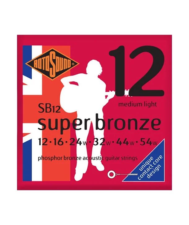 Rotosound SB12Jeu de cordes Folk Phosphore Bronze Super Bronze Medium Light 12-54 Acheter En Ligne
